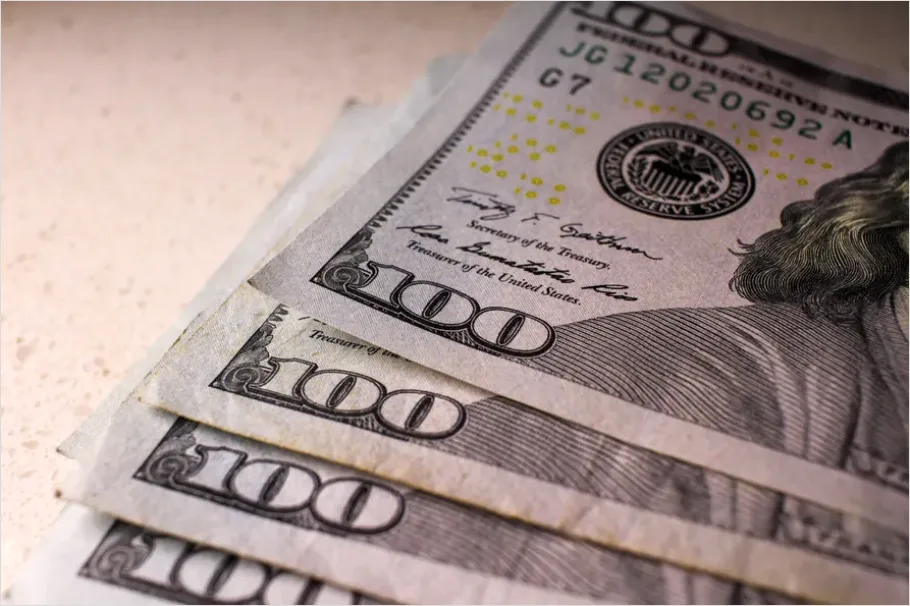 Detail Hundred Dollar Bills Close Up Texture Number 13