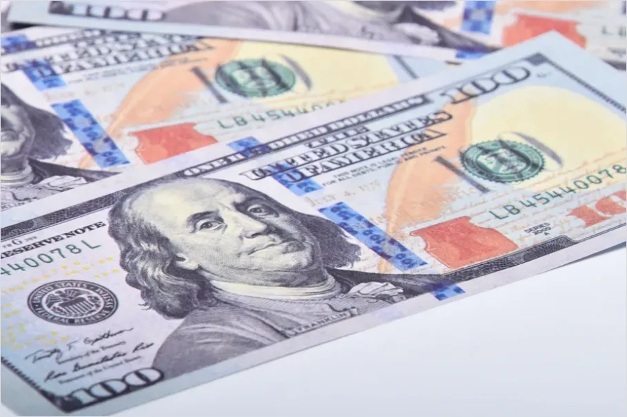 Detail Hundred Dollar Bills Close Up Texture Number 15