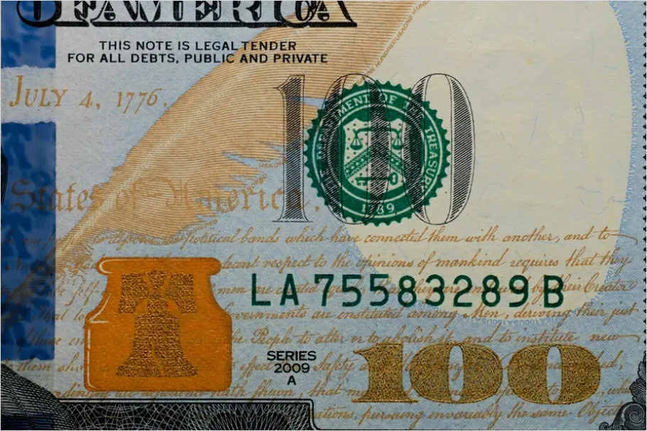 Detail Hundred Dollar Bills Close Up Texture Number 3