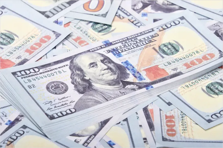 Detail Hundred Dollar Bills Close Up Texture Number 6