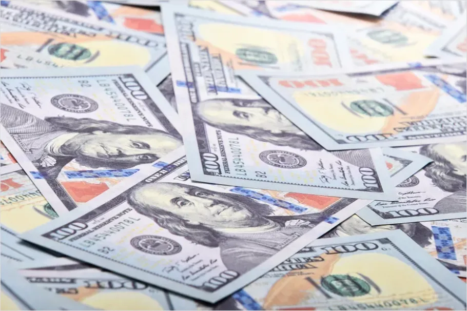 Detail Hundred Dollar Bills Close Up Texture Number 7