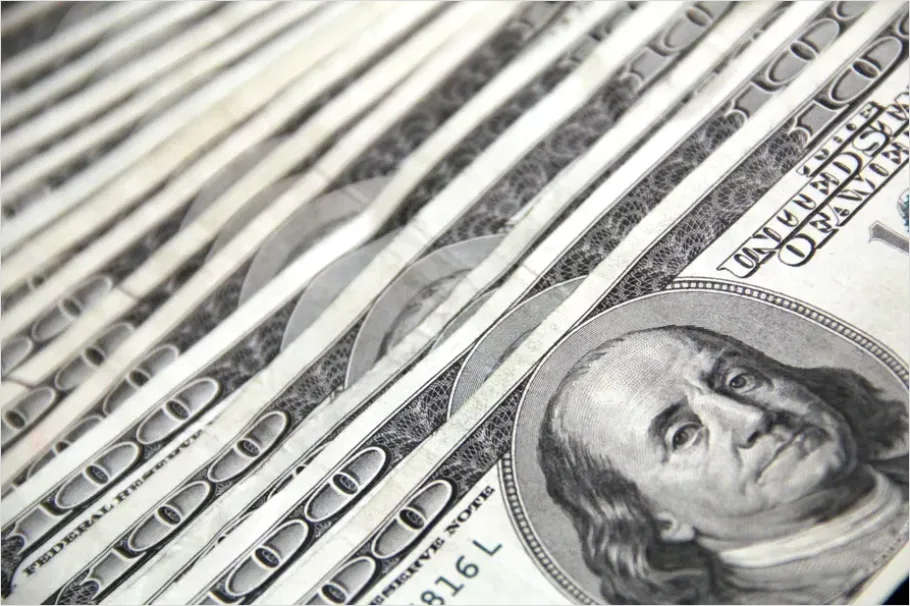 Detail Hundred Dollar Bills Close Up Texture Number 9