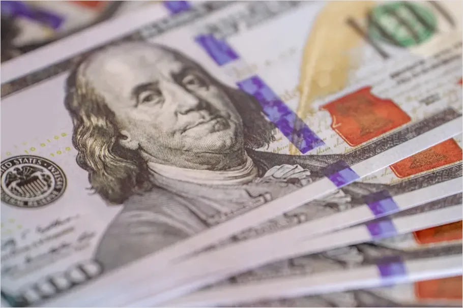 Detail Hundred Dollar Bills Close Up Texture Number 10