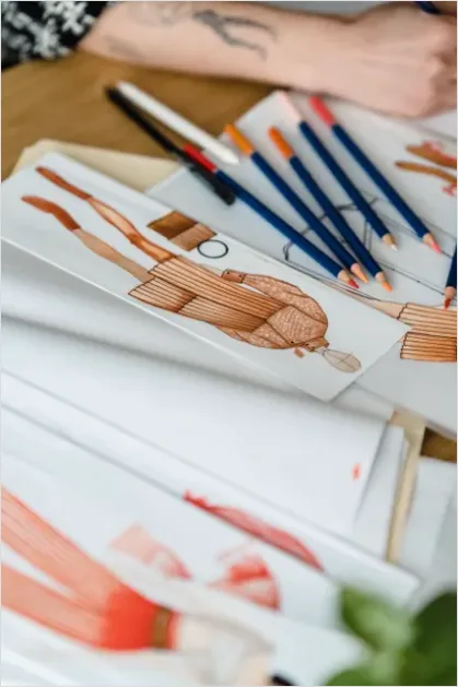 Detail Illustration Portfolio Pages On Table Number 3