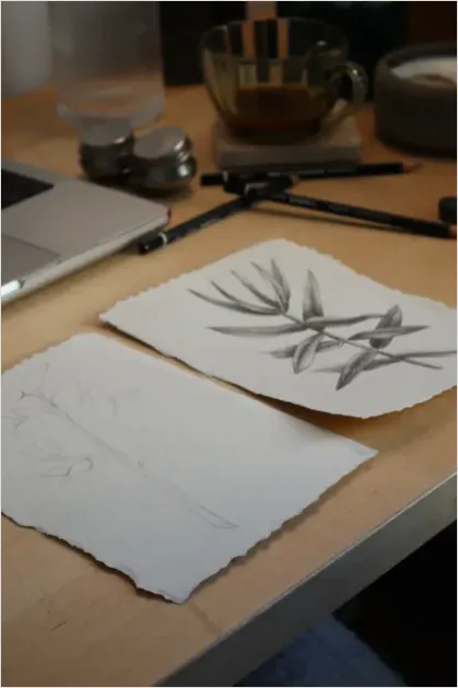 Detail Illustration Portfolio Pages On Table Number 6