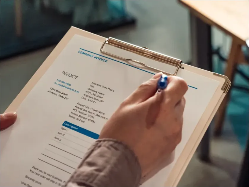Detail Invoice And Receipt Paperwork Flat Lay Number 5
