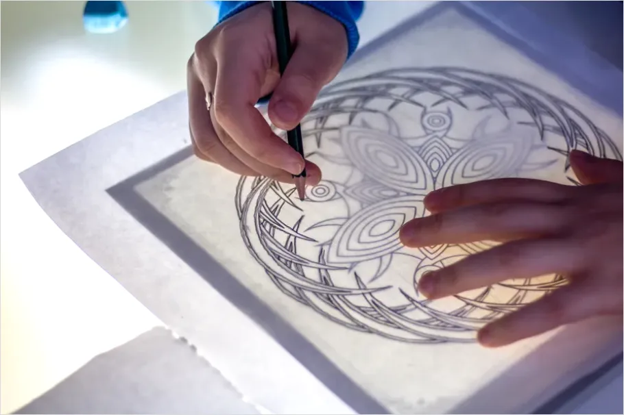Detail Mandala Illustration Intricate Line Pattern Number 9