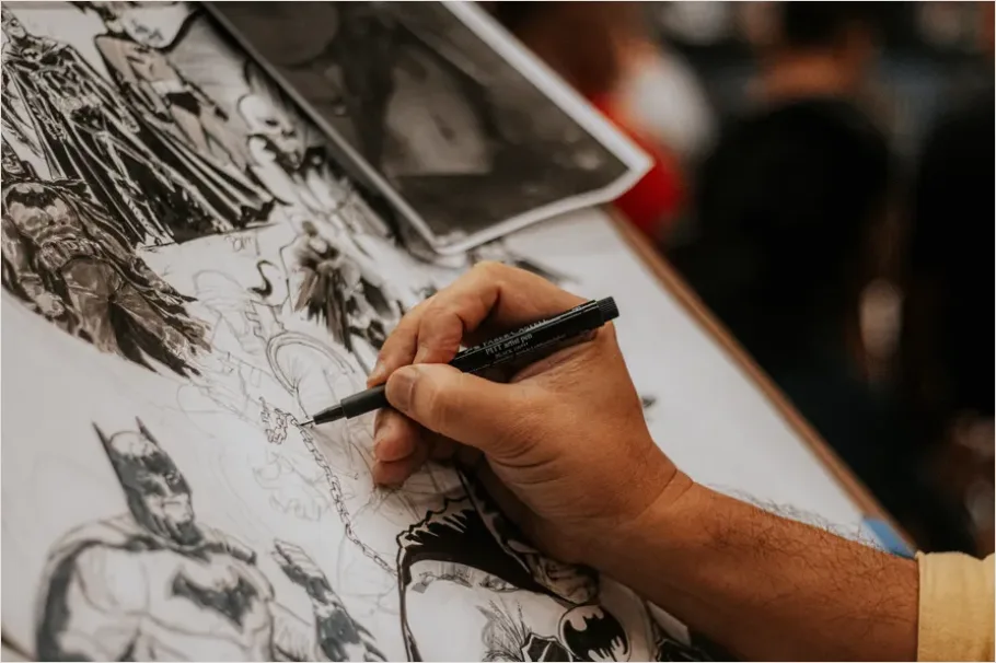 Manga Style Ink Illustration Panel D633