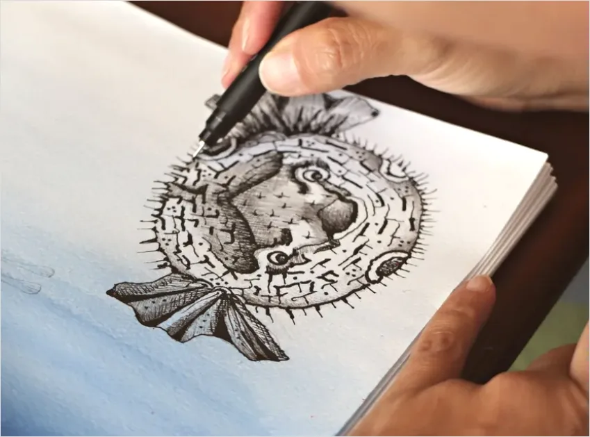 Detail Manga Style Ink Illustration Panel Number 6