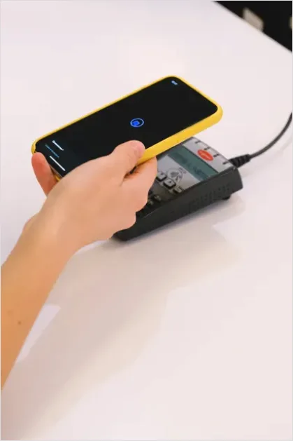 Detail Mobile Payment With Smartphone Close Up Photo Number 15