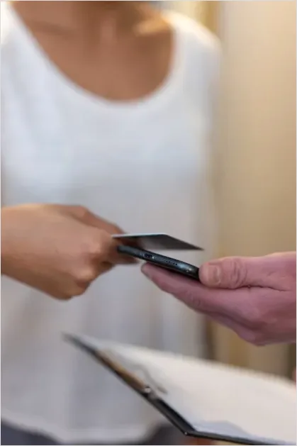 Detail Mobile Payment With Smartphone Close Up Photo Number 10