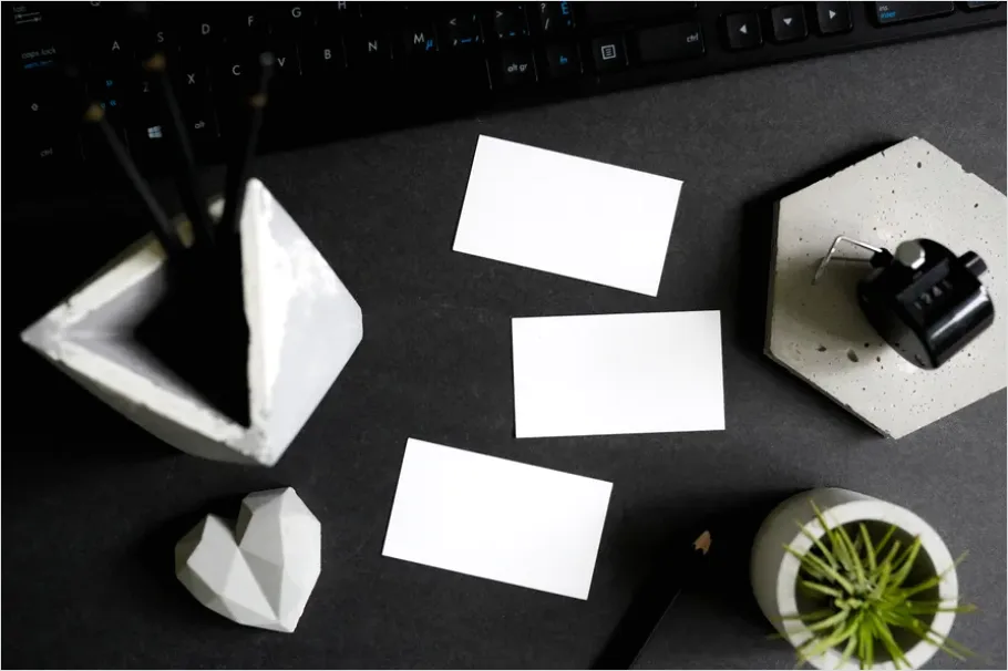 Detail Modern Office Desk Setup Flat Lay Number 11