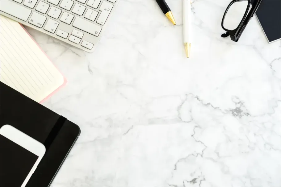 Detail Modern Office Desk Setup Flat Lay Number 7