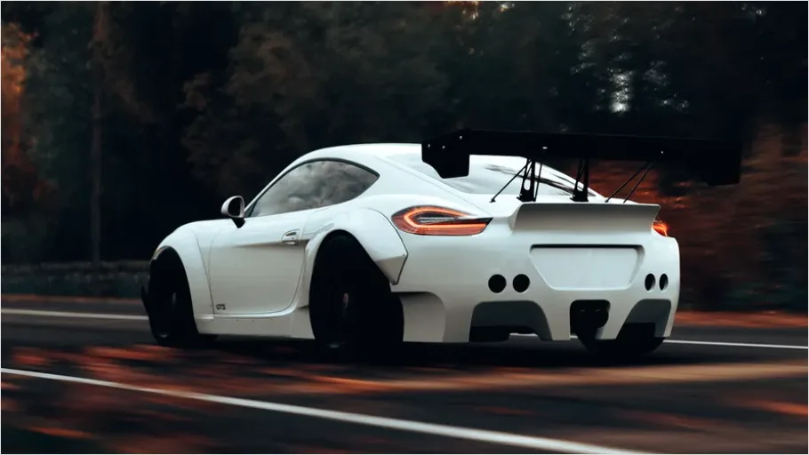 Detail Modern Sports Car Driving Fast Photo Number 7