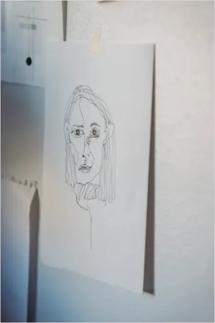 Detail One Line Drawing Continuous Portrait Number 3