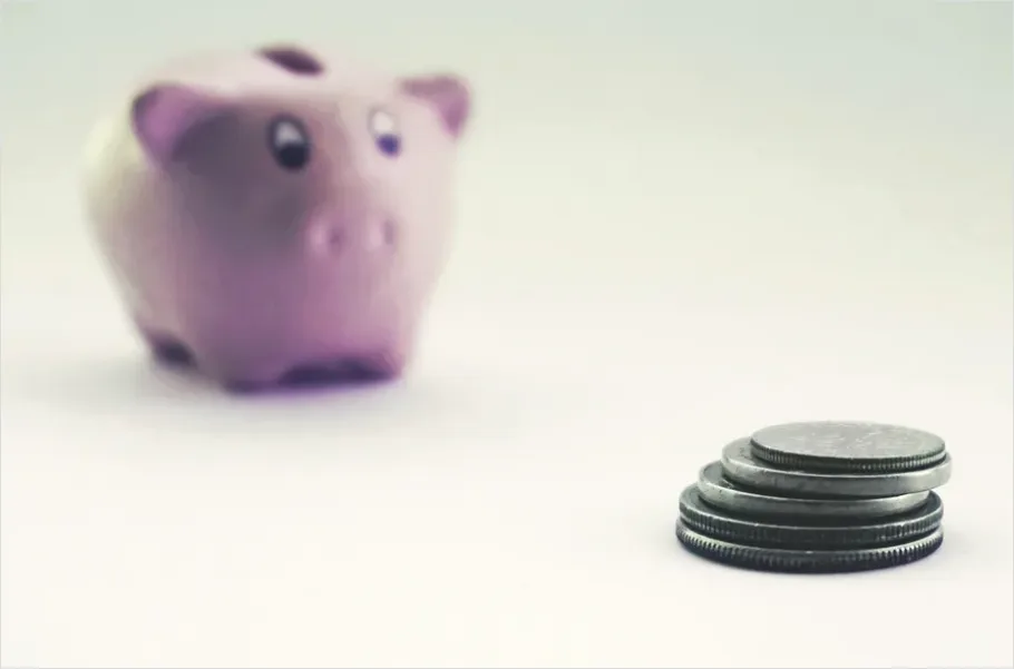 Detail Piggy Bank And Coins On Table Photo Number 2