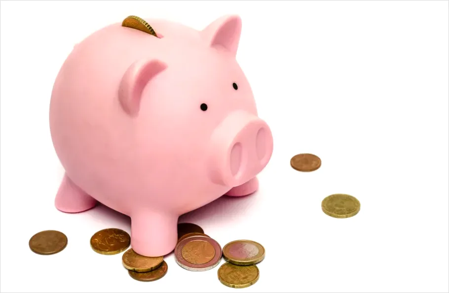 Detail Piggy Bank And Coins On Table Photo Number 13