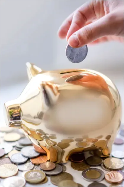 Detail Piggy Bank And Coins On Table Photo Number 10