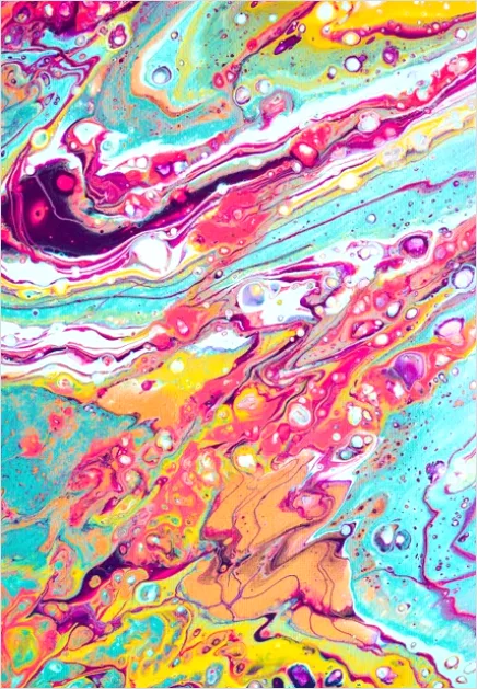 Detail Pour Painting Fluid Art Canvas Close Up Number 12