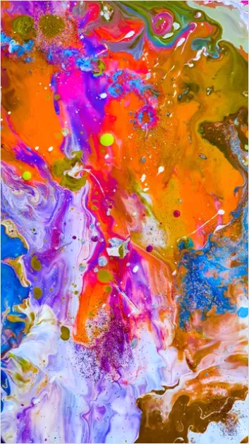 Detail Pour Painting Fluid Art Canvas Close Up Number 5