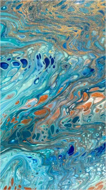 Detail Pour Painting Fluid Art Canvas Close Up Number 10
