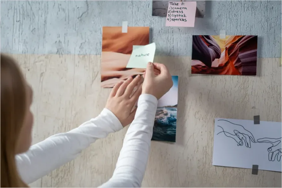 Detail Project Planning Sticky Notes Wall Photo Number 2