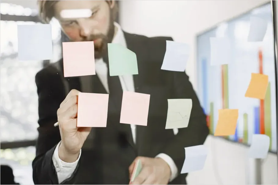 Detail Project Planning Sticky Notes Wall Photo Number 11