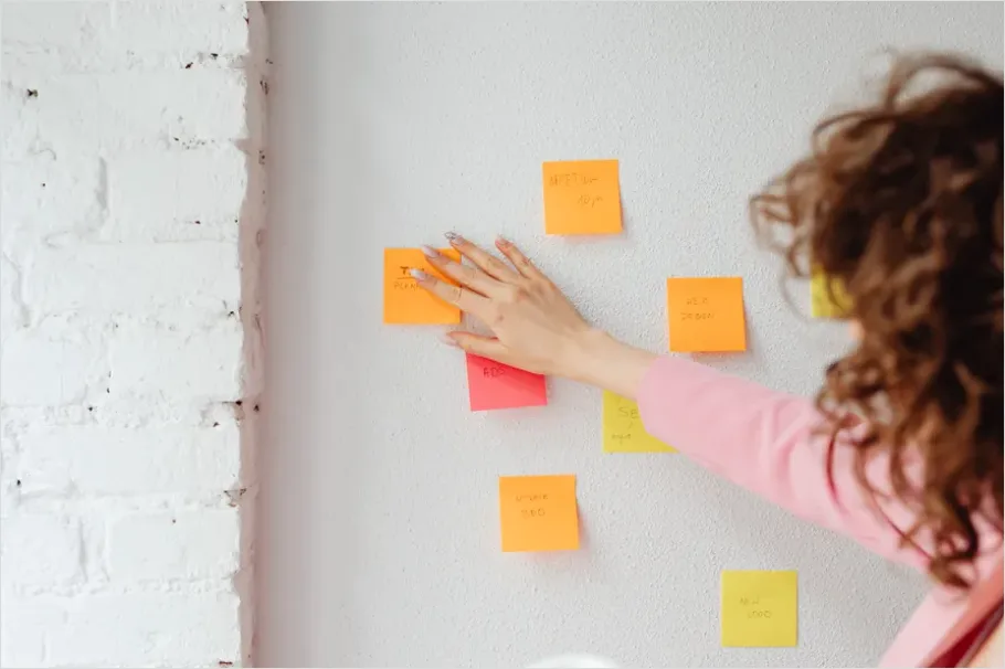 Detail Project Planning Sticky Notes Wall Photo Number 13