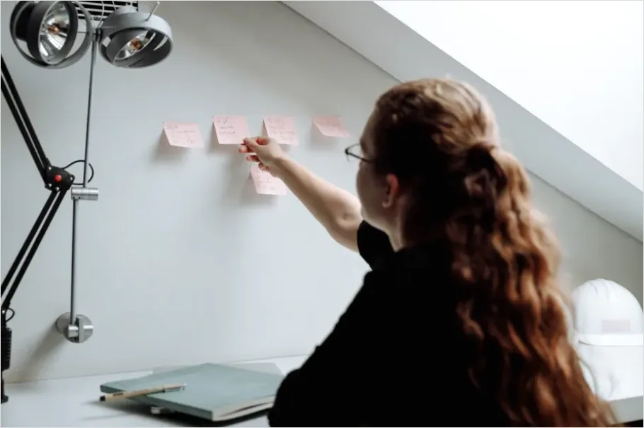 Detail Project Planning Sticky Notes Wall Photo Number 14
