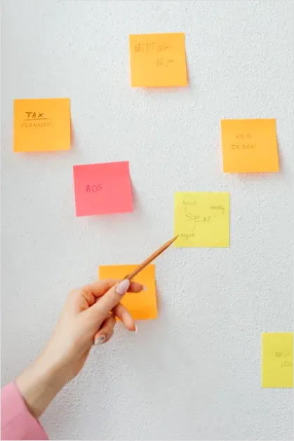 Detail Project Planning Sticky Notes Wall Photo Number 5
