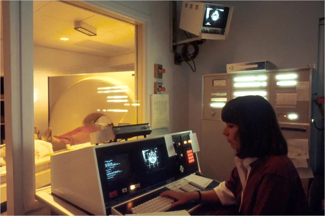 Radiologist Analyzing Scans Workstation 2d1f