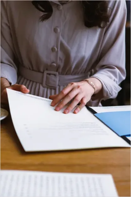 Detail Resume Review On Desk Photo Number 4