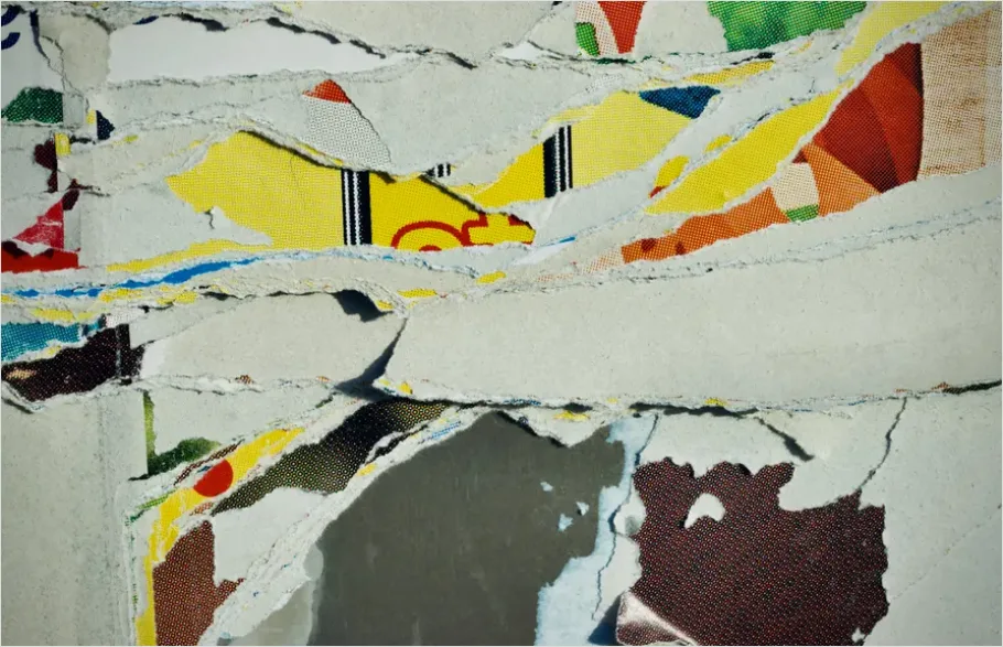 Detail Risograph Print Texture Colorful Layers Number 2