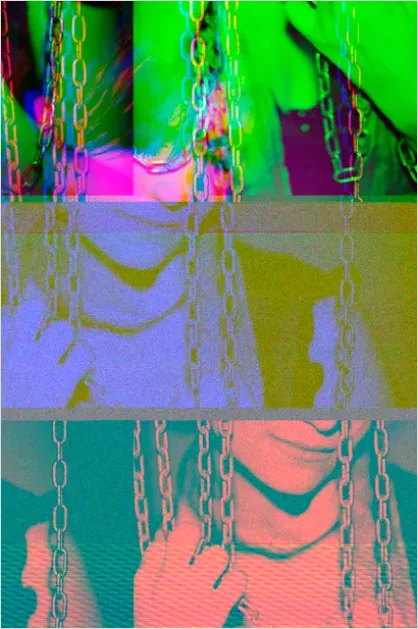 Detail Risograph Print Texture Colorful Layers Number 14
