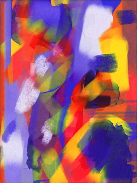 Detail Risograph Print Texture Colorful Layers Number 7