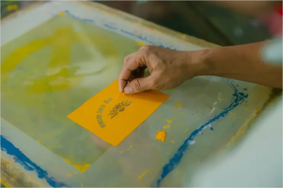 Detail Screen Printing Squeegee On Fabric Number 12