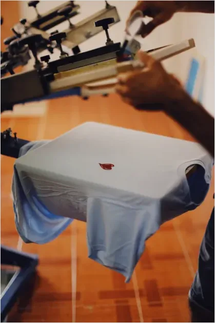 Detail Screen Printing Squeegee On Fabric Number 3