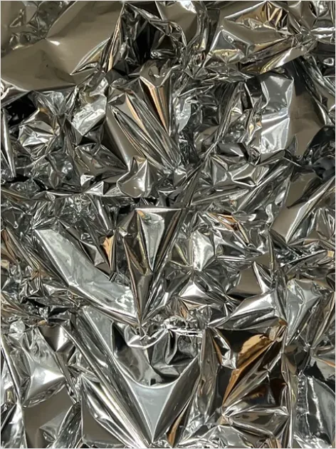 Detail Silver Foil Texture Background Crumpled Number 15