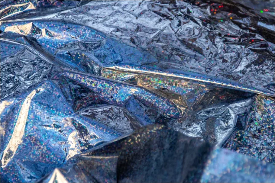 Detail Silver Foil Texture Background Crumpled Number 16