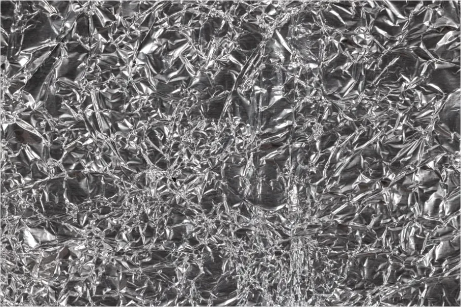 Detail Silver Foil Texture Background Crumpled Number 4
