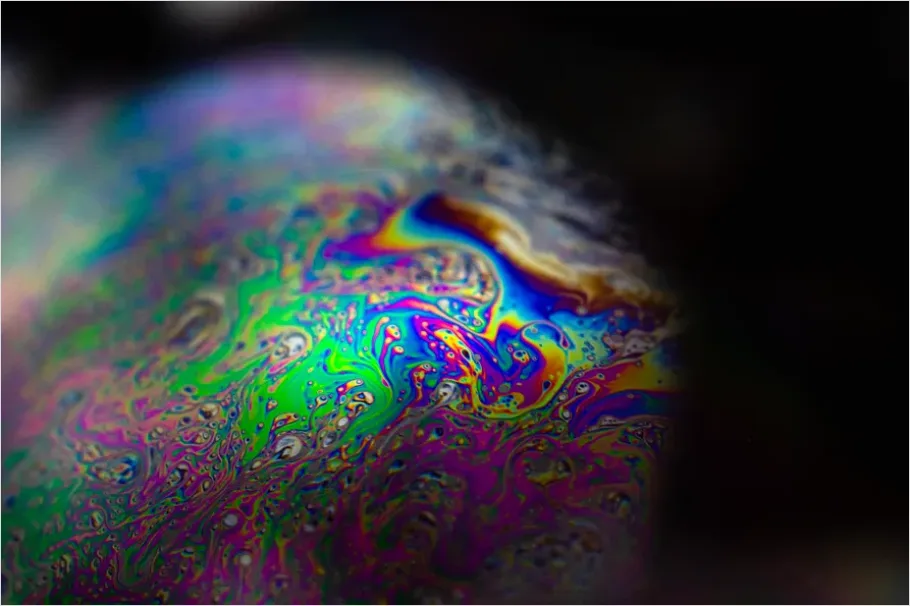 Detail Soap Bubbles Texture Background Iridescent Number 14
