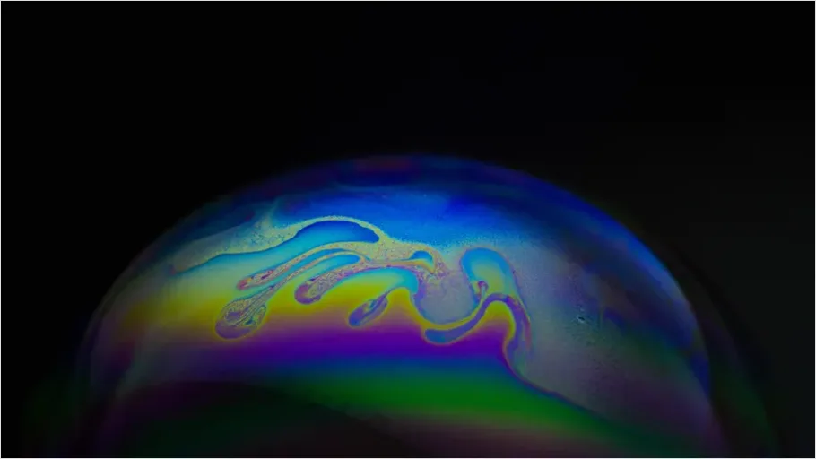Detail Soap Bubbles Texture Background Iridescent Number 15