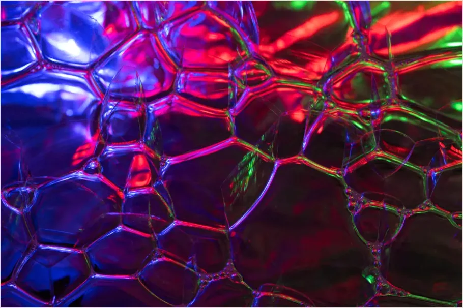 Detail Soap Bubbles Texture Background Iridescent Number 9