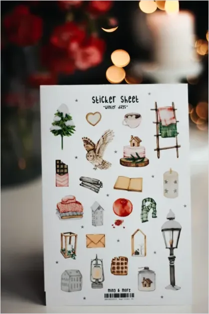 Detail Sticker Design Illustration Sheet Mockup Number 2