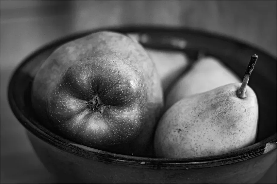 Detail Still Life Drawing Fruit In Bowl Number 2