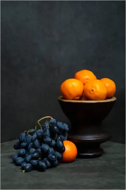 Detail Still Life Drawing Fruit In Bowl Number 16