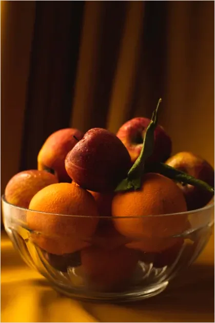 Detail Still Life Drawing Fruit In Bowl Number 7
