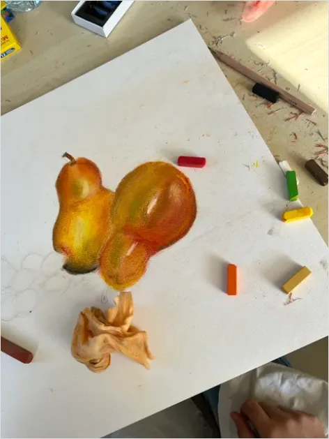 Detail Still Life Drawing Fruit In Bowl Number 10
