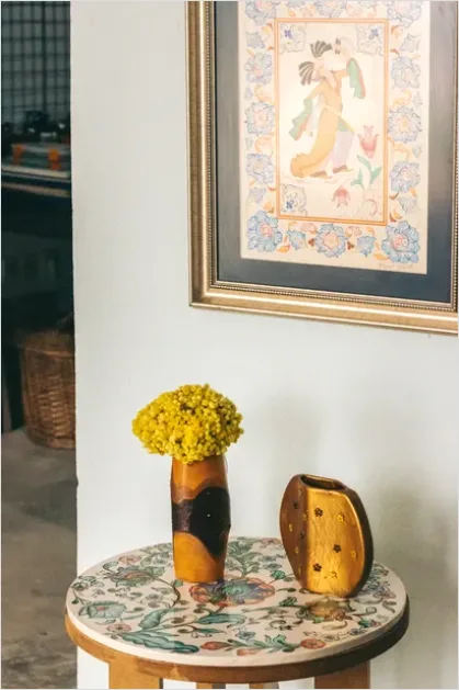 Detail Still Life Painting With Flowers Vase Number 5