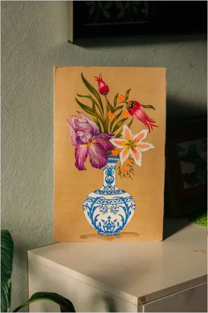 Detail Still Life Painting With Flowers Vase Number 9